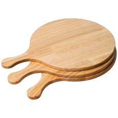 우드 도마 손잡이 서빙 피자 보드 판 고무 나무 원형 소 8T, 1개