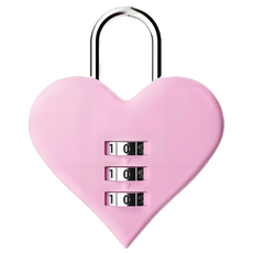 3位轉盤心形鎖 粉紅色, 1個