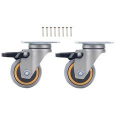 철물파크 도무스 고급 베어링 무소음 우레탄 고중량 바퀴 회전 브레이크, 회전브레이크형