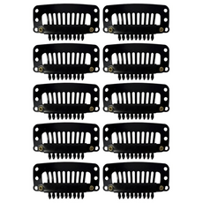 루시피 9발 가발 똑딱이핀, 10개, 블랙