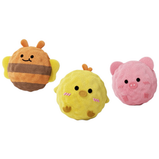 DOGS PLUSH TOY WITH SQUEARKY BALL, 병아리, 6개