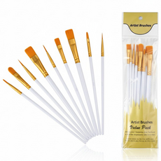 내일마켓 도색용 붓 10종 올인원 세트 프라모델 피규어 건담 건프라 미니어처 디테일링 브러쉬, 화이트