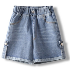 크리스탈하우스 아동 주니어 여아 스판 짱짱 데님 롤업 스판 반바지 CA015