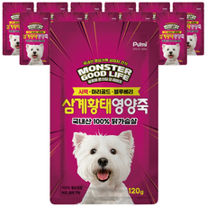 푸르미 몬스터 굿 라이프 강아지 영양죽 파우치, 삼계황태, 120g, 12개