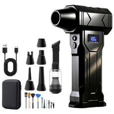 Omnexia 초강력 무선 에어건 180000RPM 빠르게 먼지를 제거하는 휴대용 블로워 차량용 청소기, Q6, 검은색