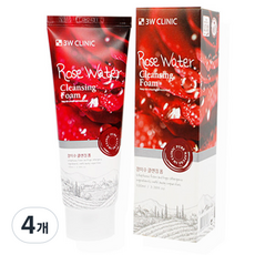 3WCLINIC 장미수 클렌징 폼, 4개, 100ml