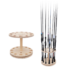 회전 원형 우드 12구 낚시대 거치대