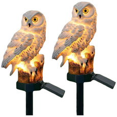 일상애착 태양광 정원등 태양열 인테리어조명 부엉이등, 흰부엉이