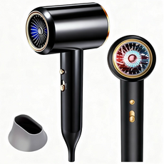 ERANSTAR 고출력 헤어 드라이어 파워풍량 빠른 건조 2000W 에어샷 드라이기, 블랙