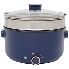 큐리홈 5L 대용량 전기 멀티쿠커 스텐찜기 강한화력 테프론 코팅 용기 다이얼 온도조절 전골 국물요리 볶음요리, 큐리홈 5L 대용량 멀티쿠커