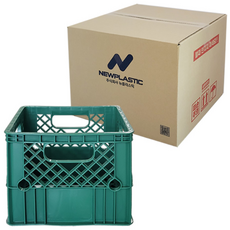 뉴플라스틱 우유상자 밀크박스 감성 캠핑 운반 수납 바구니, 우유 그린(박스포장)