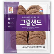 [사조오양] 그릴샌드 1.1kg 햄버거패티 토스트 식자재, 3개