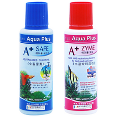 아쿠아플러스 에이플 세이프 수질중화제 + 자임 수질 박테리아, 120ml, 1세트