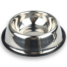 Lovably Pet 寵物圓形不鏽鋼碗 3號, 銀色, 1個