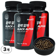 어바웃알파 블랙알파 남성 정력 영양제 장어22배+굴33배 활력 아르기닌 블랙마카 복분자 야관문 아연, 3개, 90g
