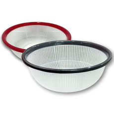 나코 투명 플라스틱 원형소쿠리 채반 대형 채망 광주리 과일 세척바구니, 다크그레이, 1개