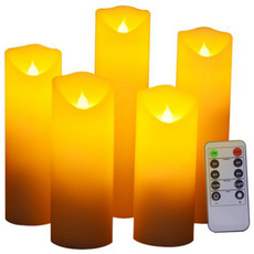 Murray LED 흔들리는 촛불 무드등 5개 세트, 화이트