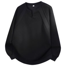 Asure 남성 봄 가을 빅사이즈 무지 캐주얼 브이넥 맨투맨