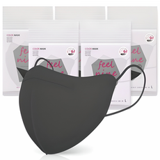 필나인 라이트 핏 2D 보건용 마스크 대형 KF94, 1매, 50개, 모던블랙