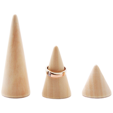 오달라 3size 원목 원뿔 진열대 거치대 반지 홀더 걸이, 중, 1개
