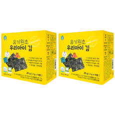 홈앤키즈 유기원초 우리아이 김, 조미김, 20g, 2개