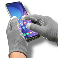 더뉴원 스마트폰장갑 논슬립 미끄럼방지 작업 택배 터치장갑, 12개, 그레이