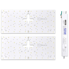 케빈라이팅 국산 삼성칩 조명 거실등 리폼 LED 모듈 사각방등 50W 400x175mm(2장), 삼성 LED 칩, 표준형6500K(새하얀빛)
