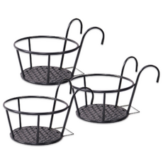 알럽홈 프리미엄 베란다 화분걸이 3개입, 3개, 블랙