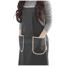 꼬레하우씨 생활 방수 앞치마, 검정, 1개