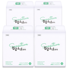 Chung-dam Sensitive蝶翼型衛生棉, 14片, 4包, M(24cm)