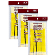 송월타월 때타올 목욕용품 14-다이아몬드 등밀이 양면 노랑 3매, 1개입, 3개