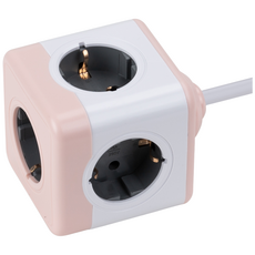 chunha PowerCube V2 延長線 5孔 1350/KREXV2, 150cm, 粉紅色, 1個