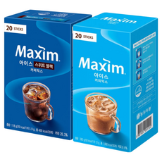 맥심 아이스커피믹스 20T+아이스 스위트블랙커피믹스 20T, 1개, 13g, 20 STICKS