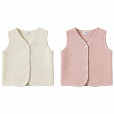 지디오 키즈 실내 조끼 2개 세트 똑딱이 버튼 베스트 간절기 남아 여아 데일리 아우터