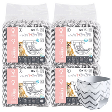 벨기에 엠펫츠 여아용 애견 강아지 기저귀 40매, 대형, 4세트, 10개입