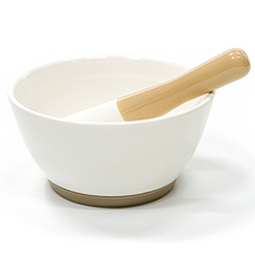 Blue Mama Porcelain 嬰兒食品炊具套裝砂漿 + 蝙蝠, 米色, 1組