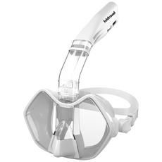 폴드래블 하프페이스 스노쿨링 장비 마스크 세트 신형 듀얼 글라스, 화이트