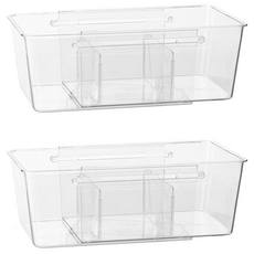 풀라이프 1+1 투명 길이조절 칸막이 정리함, 대형 1+1