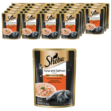쉬바 1세이상 고양이 주식 파우치, 참치+연어, 70g, 24개