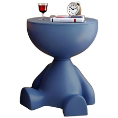 별빛 오월날 인형모양 사이드 테이블 미니 원형 수납 협탁, 블루