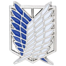 GOYES 진격의 거인 자유의 날개 옷핀 뱃지 조사병단 펜던트 브로치 액세서리, 1개, 은+블루