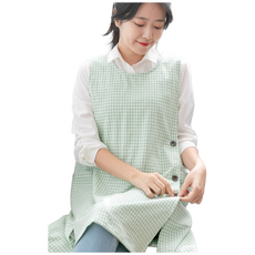 데코에버 찰랑 파스텔체크 원피스앞치마 옆주머니형 M 55~66반, 그린, 1개