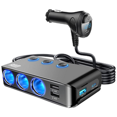 아림 120W 차량용 시거잭 스위치 멀티소켓 PD 볼트게이지 PPS 초고속 충전기 소켓, 1개