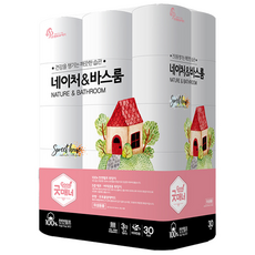 Good manner Nature & Bathroom 天然紙漿3層高級捲筒衛生紙, 30m, 1個, 30入