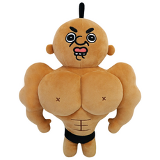 [공식정품] 근육 빵빵이 중형 인형 2종 30cm / 웃긴 선물 생일 응원 헬스 운동 다이어트 캐릭터 센스있는 신박한 엽기 태닝 몸짱 테토, 1개, 02. 근육 빵빵이 인형(태닝)