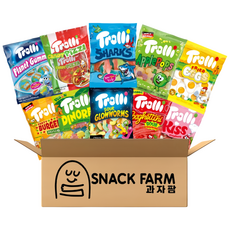 [과자팜]수입젤리 트롤리 젤리 10종세트 Trolli 종합선물세트(사우어구미+키스+스파게티니+다이노렉스+버거+피자+플래닛+애플향팝스+상어모양+계란후라이)사무실 탕비실 간식, 1개, 100g