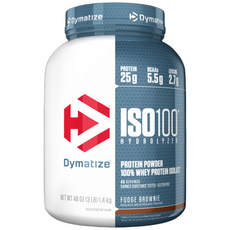 Dymatize ISO100全分離乳清蛋白粉, 軟心布朗尼(Fudge Brownie), 1.4kg, 1罐
