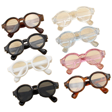 (인형소품) 1/6인형 안경 선글라스 4.4cm USD인형 육일돌 미니레이나 안경, 브라운테, 1개