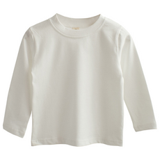 선앤단 순면 아동 남녀공용 라운드넥 긴팔 티셔츠 (화이트)