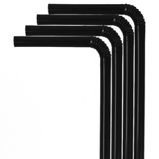 벌크포장 자바라빨대 검정 스트로우 7x21cm 4팩 2000개, 1세트, 2000개입